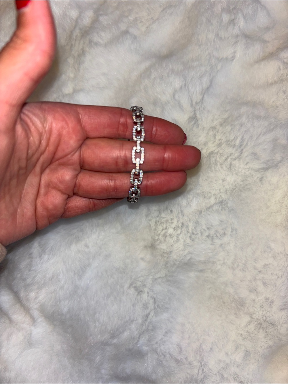 Silver Crystal Link Bracelet - women Accessories